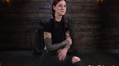 Tattooed redhead slave Cam Damage tormented