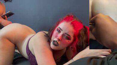 sticking a buttplug in my pawg goth gf and giving her a FACIAL