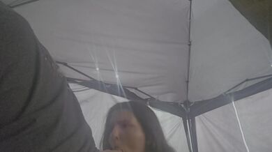 Thursty slut slurps cock