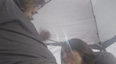 Thursty slut slurps cock