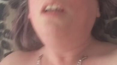 Watch me moaning as I cum from clit rubbing orgasm while wearing nipple and pussy clamps
