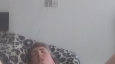 Quick morning orgasm with double dildo, clover clamps, and clit rubbing doub