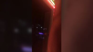 Public masturbation in store window wit s & cum