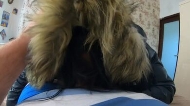 Preview-MilfyCalla- Deep blow-job while wearing fur Hooded Puffer Jackets 202
