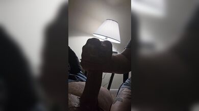 hehe just playing with his cock till he came