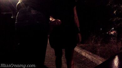 Dick flash - A girl caught me jerking off on the street and help me cum - MissCreamy