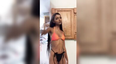 18 year old indian girl in swimsuit dancing tiktok sub to my onlyfans for my exclusive content