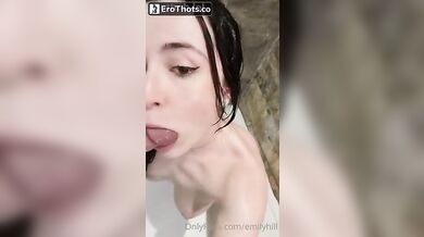Emily Hill Shower Dildo BJ
