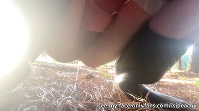Watch My Tight Asshole While I Pee Outdoors in the Forest