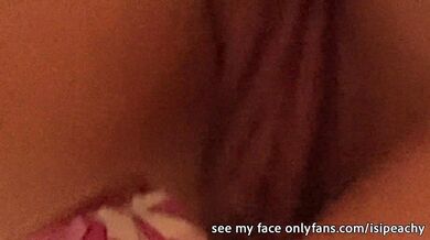 Look under my skirt at my panties-free pussy