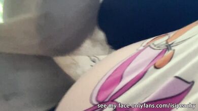 Look under my skirt at my panties-free pussy