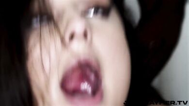 Skinny Latin Babe Stretches Her Pussy With A Huge Black Cock And Dildo