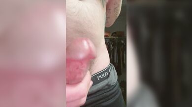 Tattooed Guy Bathroom Jerk Session Huge Cumshot