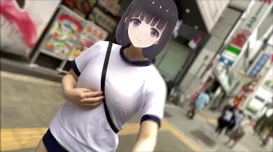 【Ｉカップ変態巨乳女子大生とうふ】ノーブラランニング・新宿歌舞伎町を体操着ブルマでセンター街を疾走したら最後はセキュリティーが現れて・・・????