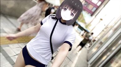 【Ｉカップ変態巨乳女子大生とうふ】ノーブラランニング・新宿歌舞伎町を体操着ブルマでセンター街を疾走したら最後はセキュリティーが現れて・・・????