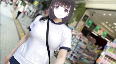 【Ｉカップ変態巨乳女子大生とうふ】ノーブラランニング・新宿歌舞伎町を体操着ブルマでセンター街を疾走したら最後はセキュリティーが現れて・・・????