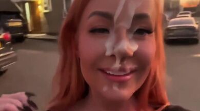 College Coed Huge Facial & Cum Walk
