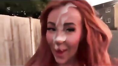 College Coed Huge Facial & Cum Walk