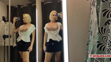 Seduction in a dressing room of a mall. Try On Haul Transparent Clothes, Fitting room Try on haul