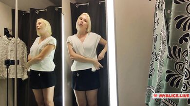 Seduction in a dressing room of a mall. Try On Haul Transparent Clothes, Fitting room Try on haul