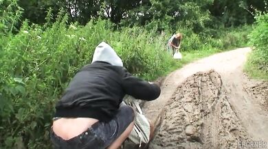 While This Granny Was Walking In The Forest Agressive Guys Attacked Her