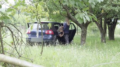 Ce voyeur lui plait, elle fait l amour avec lui dans sa voiture. Sexe et voyeurisme.