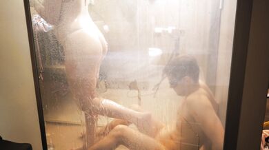 Watching My Curvy Ginger Redhead Wife Washing in Shower & Joined to Fuck!