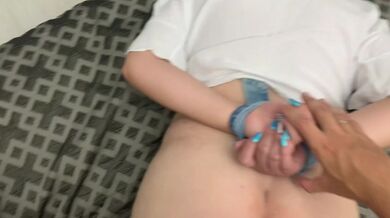 Step Dad Jerks Off With Step Daughter's Ass