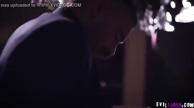 Hot Brunette Waitress Jill Cassidy Seduces Married Boss Charles Dera for Wild Bathroom Sex (Candy Samira)