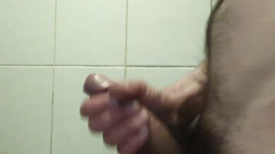 In a public bathroom (b)