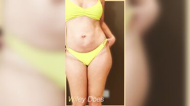 Wifey wears a skimpy yellow bikini