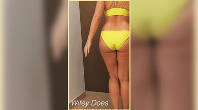 Wifey wears a skimpy yellow bikini