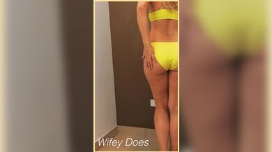 Wifey wears a skimpy yellow bikini