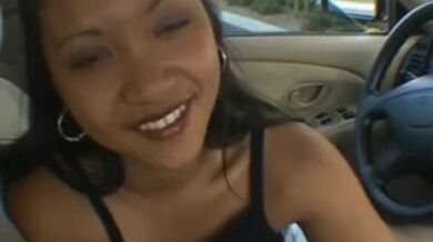 Asian car handjob