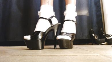 Ruffled White Socks Adult Patent Leather Maryjanes