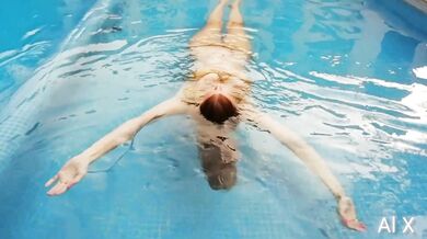 Hot Blonde Milf perfect body pool hook up Shower bj & deep doggy fucked