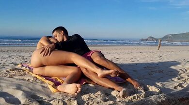TRAPPED ON THE BEACH, hot couple