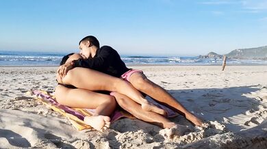 TRAPPED ON THE BEACH, hot couple