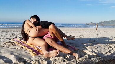 TRAPPED ON THE BEACH, hot couple