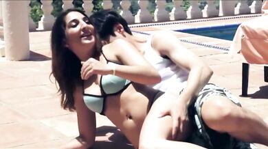 Amwf Lily Fox Jimena Lago Spanish Female Latina Blonde Pretty Small Pink B Cup Tits Bikini Beer Drinking Game Party Pool Villa