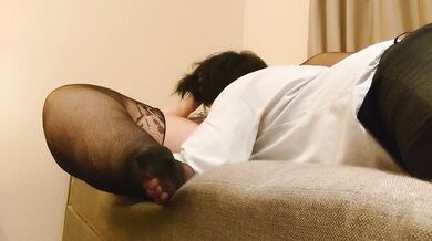 Amateur Couple Fuck in Suit and Stockings