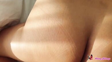 My Ex Bf Jerked Off And Cum Allover My Butt While I Was Sleeping - He Had To Put His Cock A Bit Inside My Tight Pussy