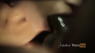 My girlfriend giving sloppy blowjob.. she get cum in her warm mouth