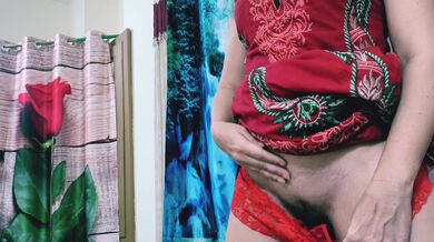 Black man is with a white chick in her bedroom.