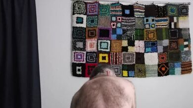 Me fingerings my ass and humping my bed.