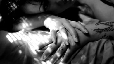 Nude Model shooting, posing for photographer