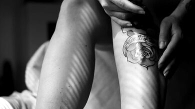 Nude Model shooting, posing for photographer