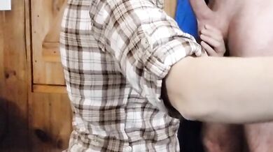 COLLEGE girl let's me cum on her tongue