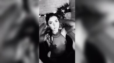 Andrea botez nipple pasties passes sexy outfit video