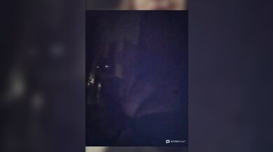 Indian Couple Tits Show Outside Road At Night